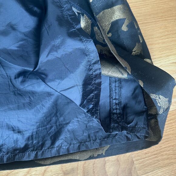 Anthropologie Eyedoll Black Gold Panther Cocktail Dress Pockets Fit Flare Size 0 - Picture 11 of 12